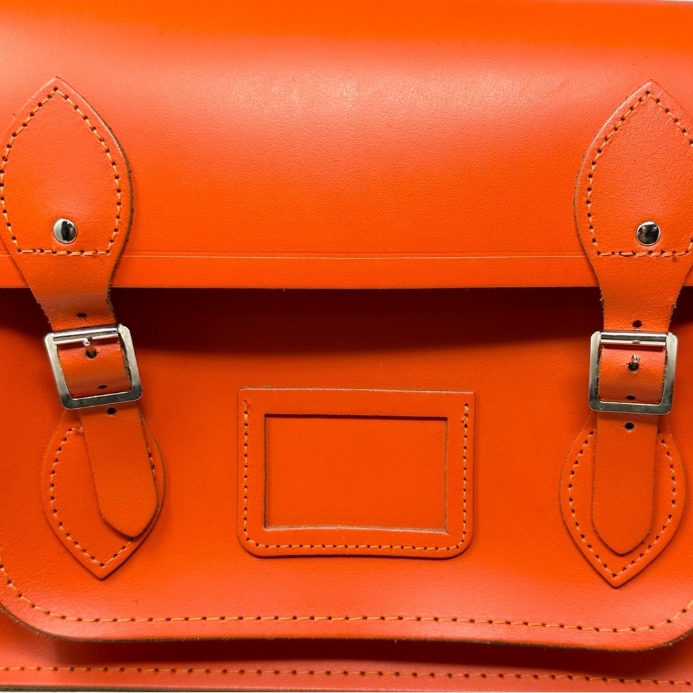 The Cambridge Satchel Company Classic Leather Satchel Crossbody in Orange - Picture 3 of 12